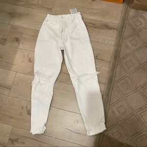 Zara straight leg ripped jean